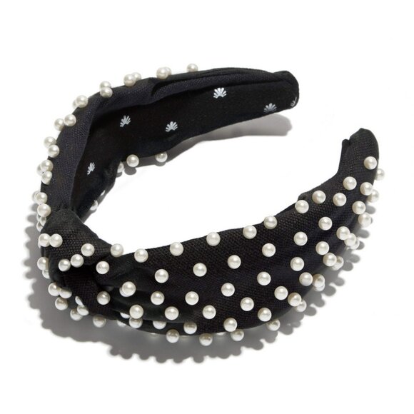 Lele Sadoughi JET PEARL WOVEN KNOTTED HEADBAND NWT - Picture 1 of 9